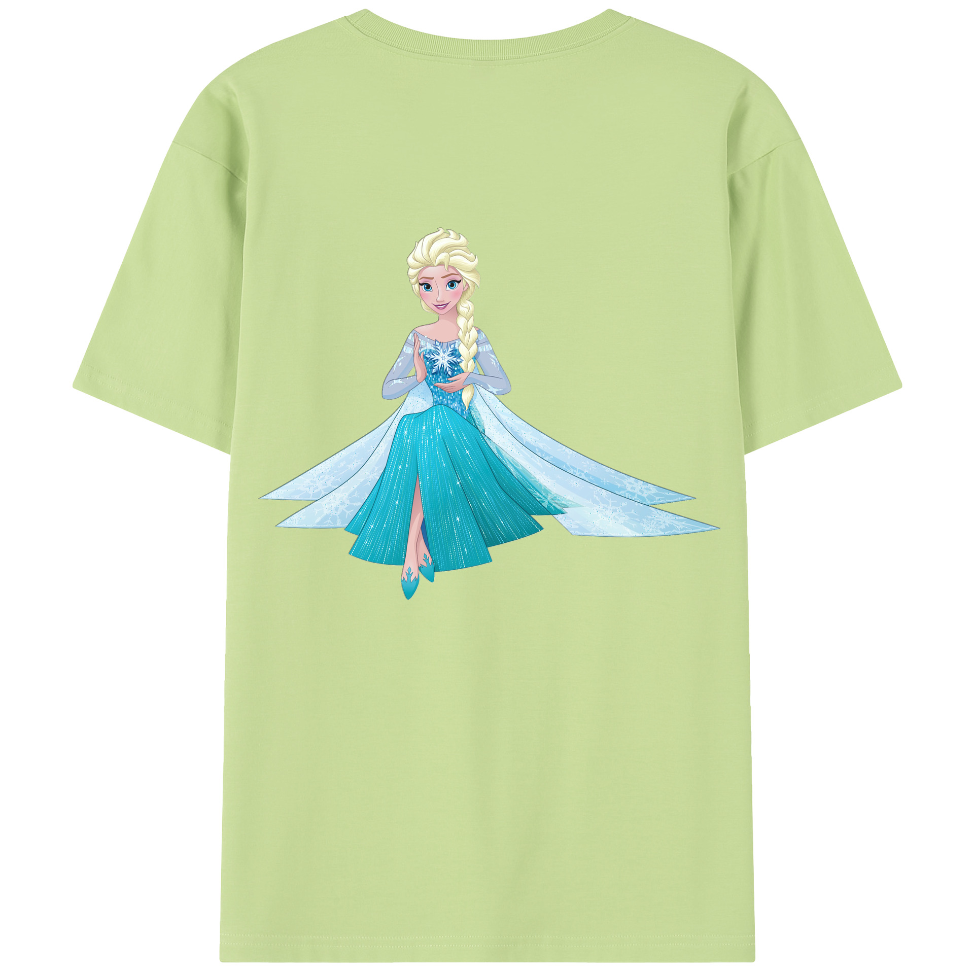 （画像用） アナと雪の女王 アンナ エルサ Frozen Anna Elsa 綿100％半袖Tシャツ（背面プリント）